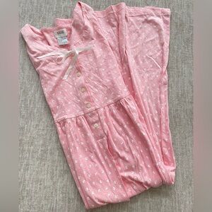 Talbots Long Pink Nightgown with Long Sleeves